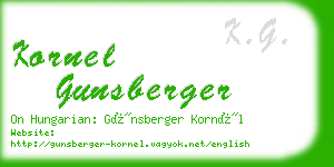 kornel gunsberger business card